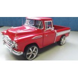 MINIATURA CHEVY CAMEO PICKUP 1957 ESCALA 1/28 METAL DISPONÍVEL NA COR VERMELHO SS 7605